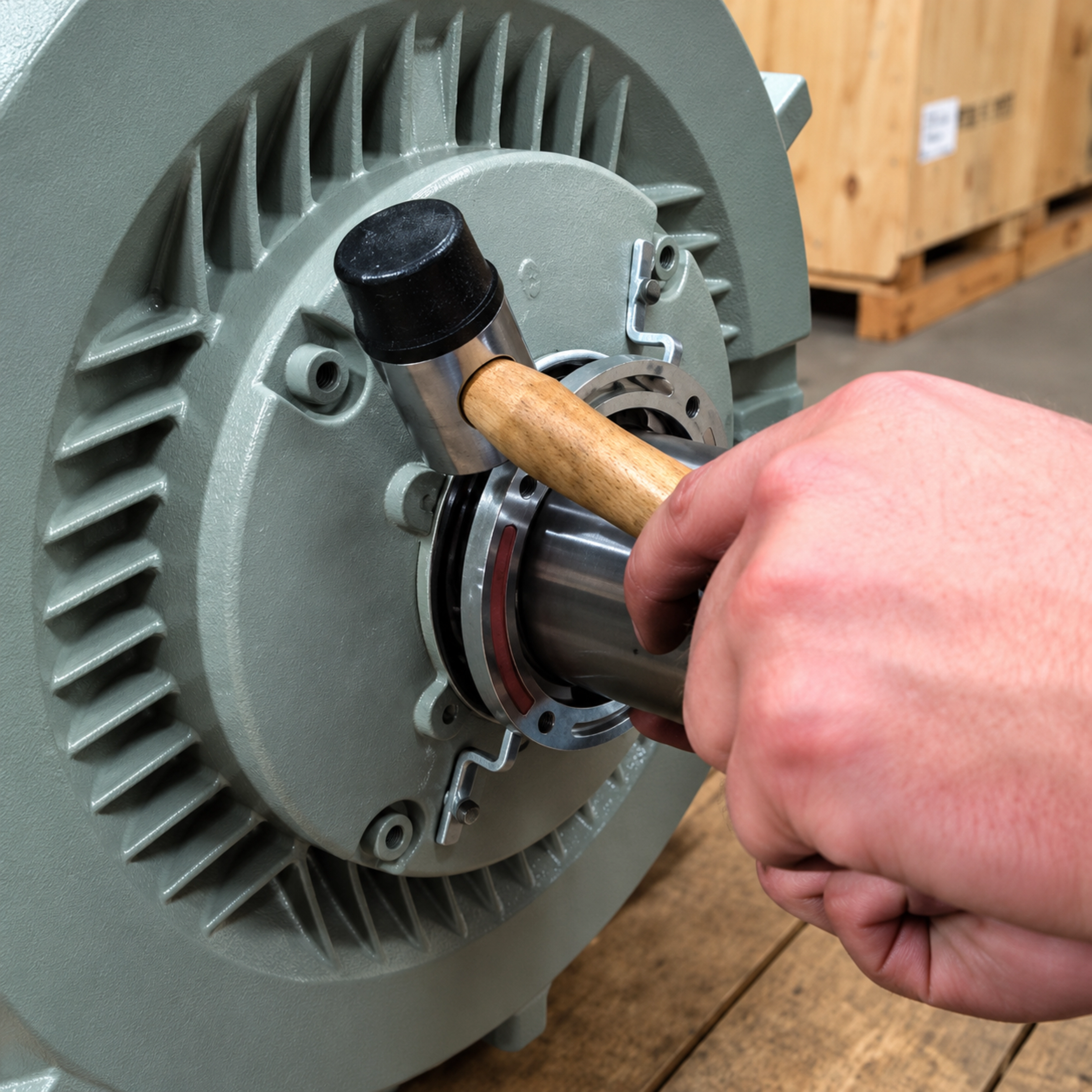 Positioning the Earthring evenly around the shaft
