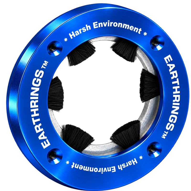 Earthrings Classic blue shaft grounding ring with Harsh Environment marking