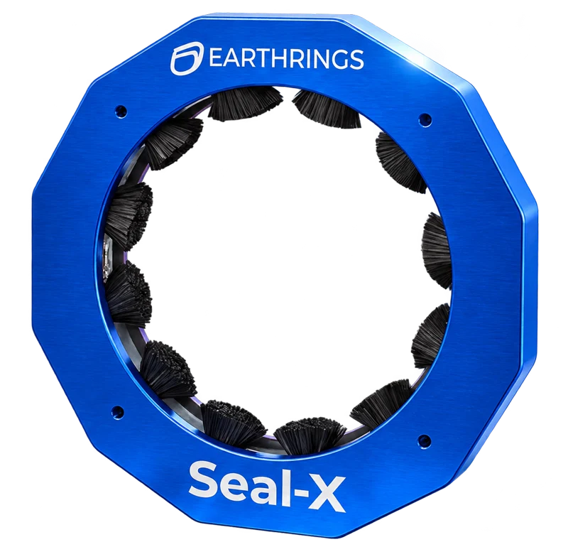 Earthrings Seal-X blue shaft grounding ring with built-in PTFE seal