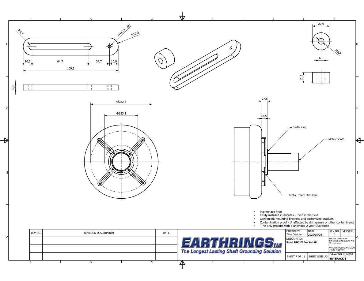 ARC HV Bracket Details technical drawing