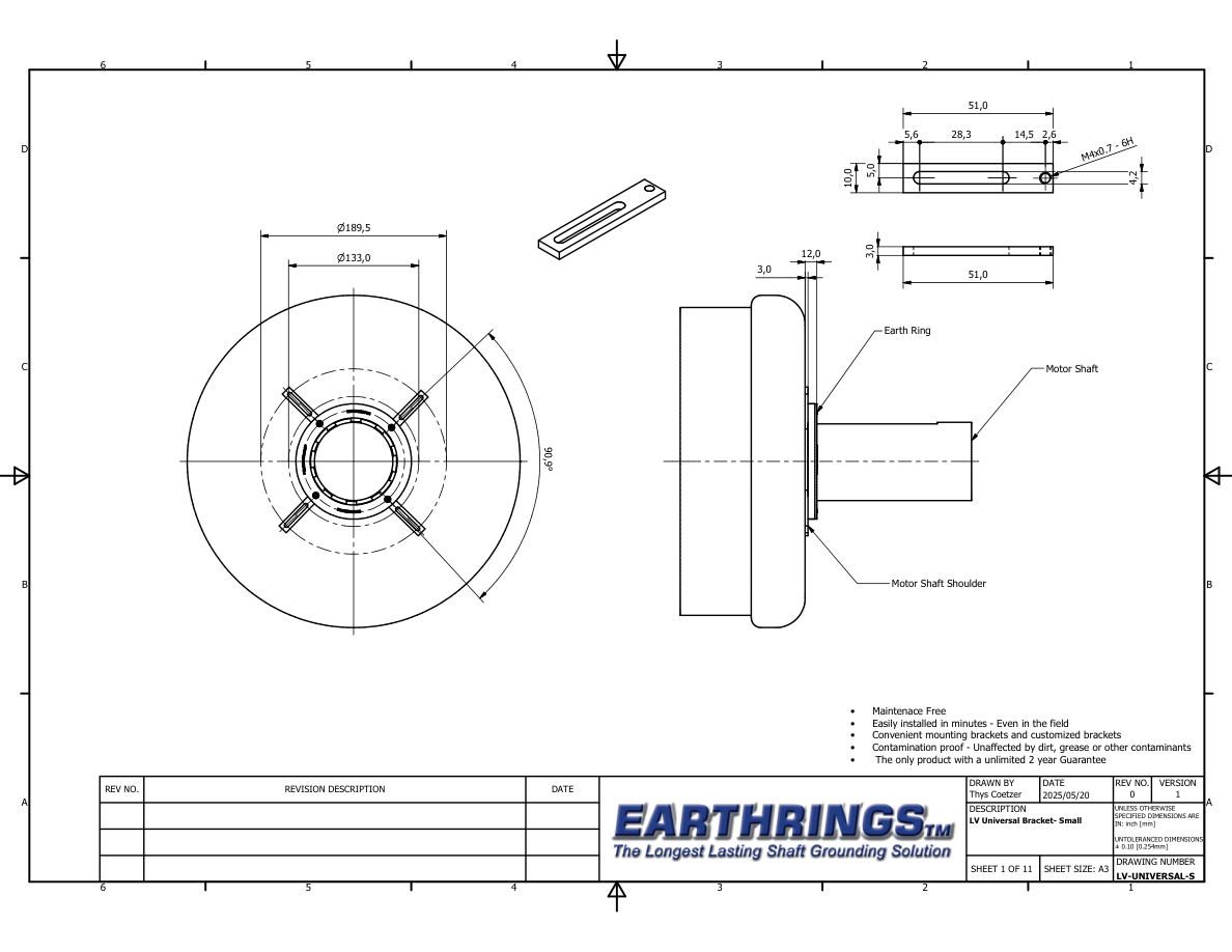 LV Universal Bracket Kit Assemblies technical drawing